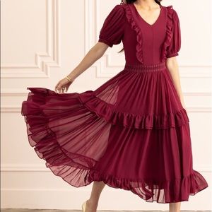 Rachel Parcell Tiered Ruffle Midi Dress